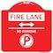 Signmission Fire Lane-No Parking W/ No Parking & Bidirectional Arrow, Red & White Alum, 18" x 18", RW-1818-24013 A-DES-RW-1818-24013 - alternate 1